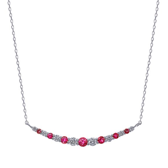 NECKLACEルビー/ダイヤモンドネックレスPTルビー0.18ct/ダイヤ0.014ct